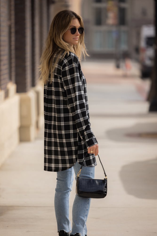 Plaid Knit Boyfriend Shirt