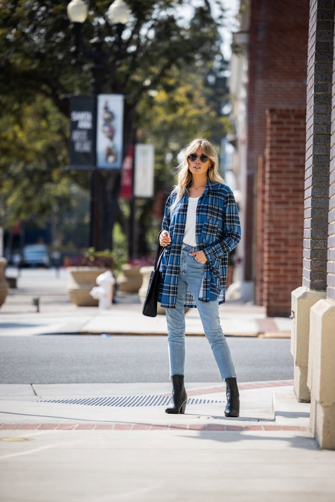 Plaid Knit Boyfriend Shirt