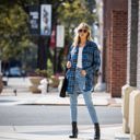 Large Blue Plaid Knit Boyfriend Shirt