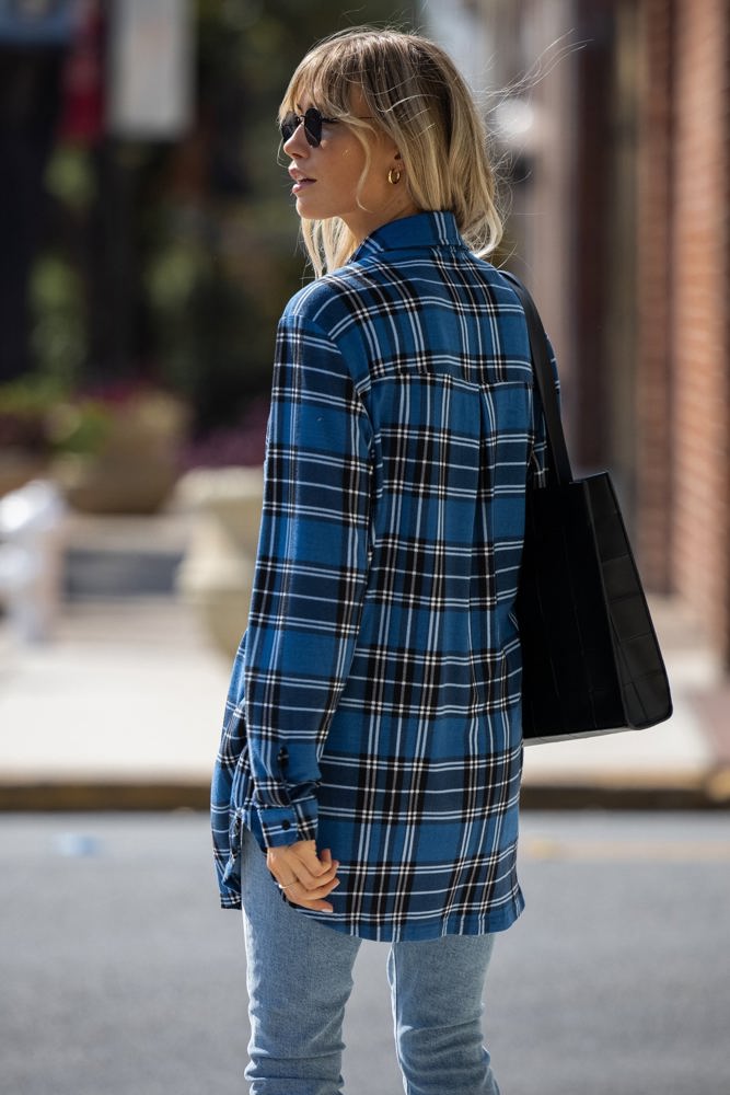 Plaid Knit Boyfriend Shirt