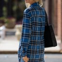 Medium Blue Plaid Knit Boyfriend Shirt