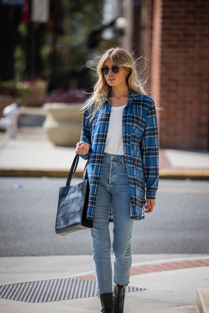 Plaid Knit Boyfriend Shirt