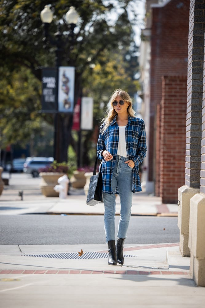 Plaid Knit Boyfriend Shirt