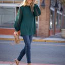 Small EMERALD Sailor Boat Neck Blouse