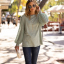 Small SAGE Sailor Boat Neck Blouse