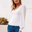 Large White Beverly Blouson Sleeve Top