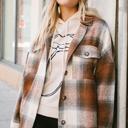 XL PLAID COPPER Fall For You Plaid Shacket