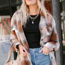 X-Small PLAID COPPER Fall For You Plaid Shacket