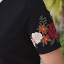 Medium Black Embroidered Short Sleeve T-Shirt