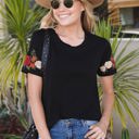 Small Black Embroidered Short Sleeve T-Shirt