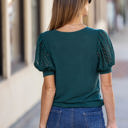 Medium EMERALD Perry Sequin Puff Sleeve Top