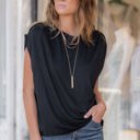 Medium Black Rouge Ruched Shoulder Top