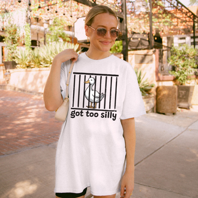 Women Bella Canvas Got Too Silly Goose Graphic Tee