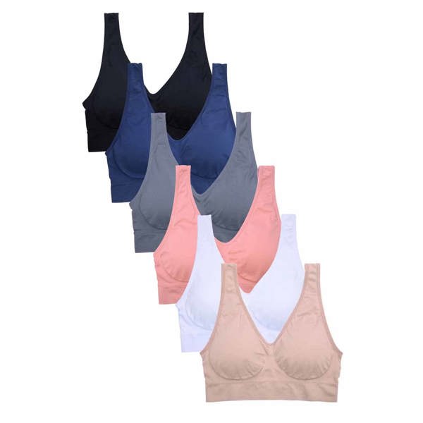 Emi Peach Seamless Padded Bra, Set of 6 