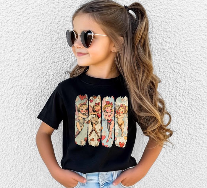 Valentines Day Cupid Kids Graphic Tee