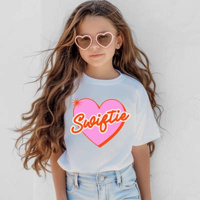 Valentines Day Swiftie Heart Kids Graphic Tee