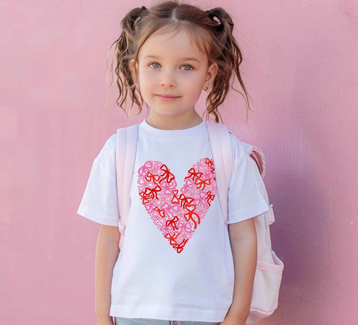 Valentines Day Kids Heart Graphic Tee