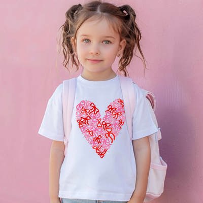 Valentines Day Kids Heart Graphic Tee