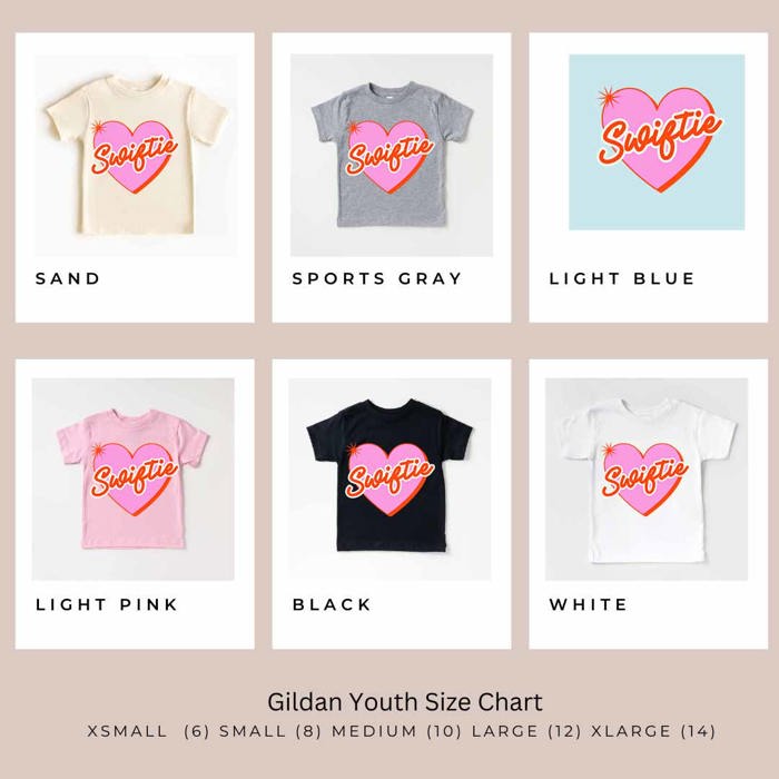 Valentines Day Swiftie Heart Kids Graphic Tee