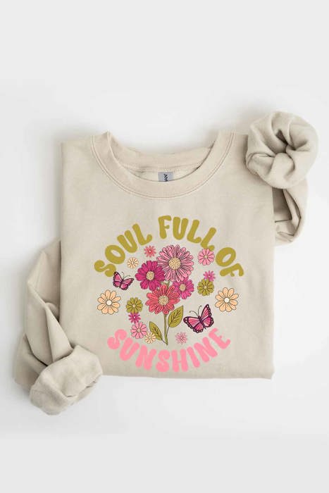 Soul Full of Sunshine Fleece Women Graphic Sweatshirt 