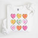  Valentines Day Candy Women Fleece Graphic Sweatshirt 