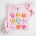  Valentines Day Candy Women Fleece Graphic Sweatshirt 