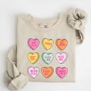  Valentines Day Candy Women Fleece Graphic Sweatshirt 