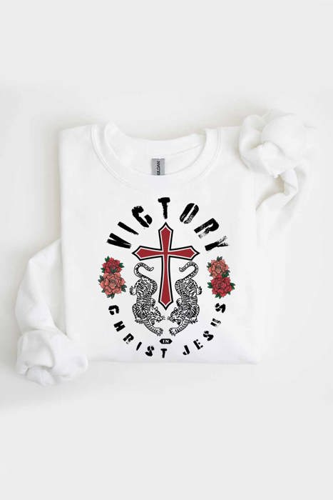 Victory Christ Jesus Women Graphic Sweatshirt 