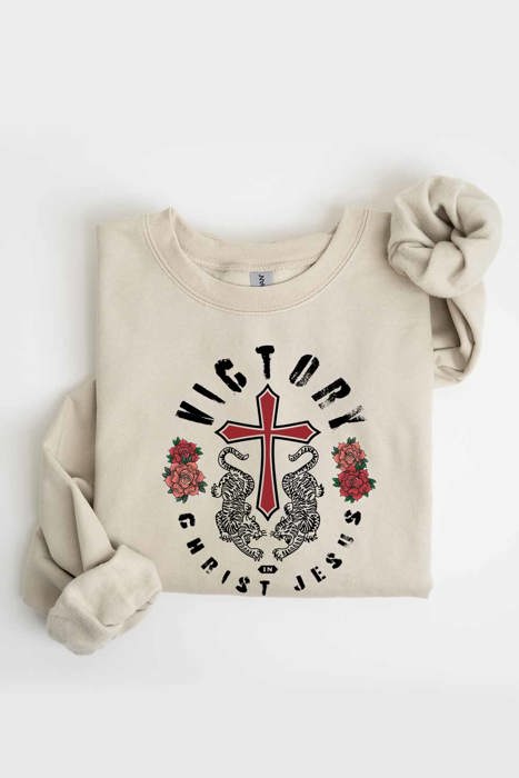 Victory Christ Jesus Women Graphic Sweatshirt 