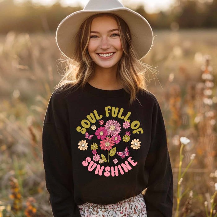 Soul Full of Sunshine Fleece Women Graphic Sweatshirt 