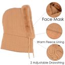  Women's Faux Fur Lined Knit Hooded Scarf with Adjustable Drawstring and Full Coverage for Winter Warmth