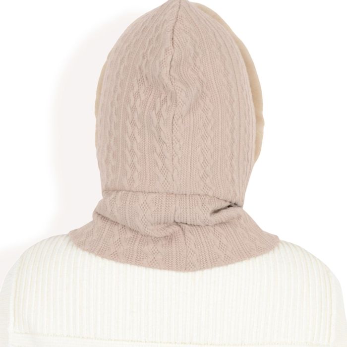 Women's Faux Fur Lined Knit Hooded Scarf with Adjustable Drawstring and Full Coverage for Winter Warmth