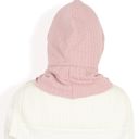 Pink Women's Faux Fur Lined Knit Hooded Scarf with Adjustable Drawstring and Full Coverage for Winter Warmth