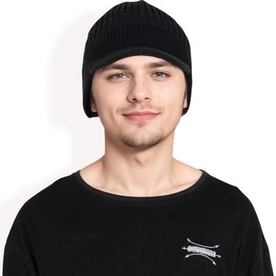 Men's Ribbed Knit Baseball Cap with Ear Flap Coverage for Winter Warmth and Style