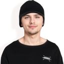  Men's Ribbed Knit Baseball Cap with Ear Flap Coverage for Winter Warmth and Style