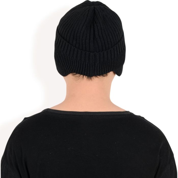 Men's Ribbed Knit Baseball Cap with Ear Flap Coverage for Winter Warmth and Style