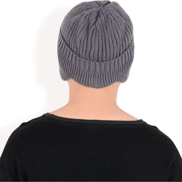 Men's Ribbed Knit Baseball Cap with Ear Flap Coverage for Winter Warmth and Style