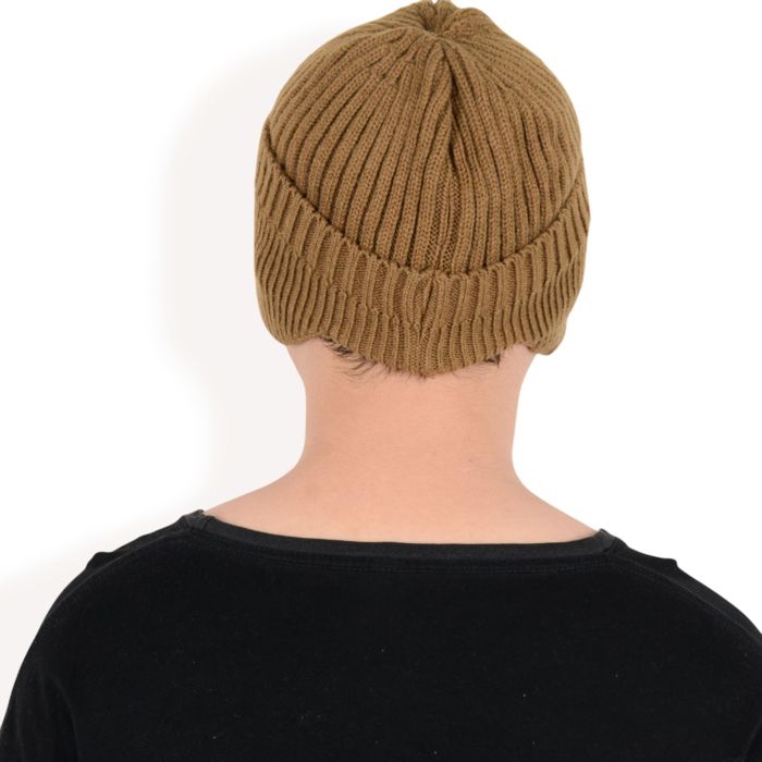 Men's Ribbed Knit Baseball Cap with Ear Flap Coverage for Winter Warmth and Style