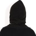 Black Men's Fleece Hooded Neck Warmer with Adjustable Drawstrings and Full Face Coverage for Cold Weather