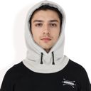 Multi Men's Fleece Hooded Neck Warmer with Adjustable Drawstrings and Full Face Coverage for Cold Weather