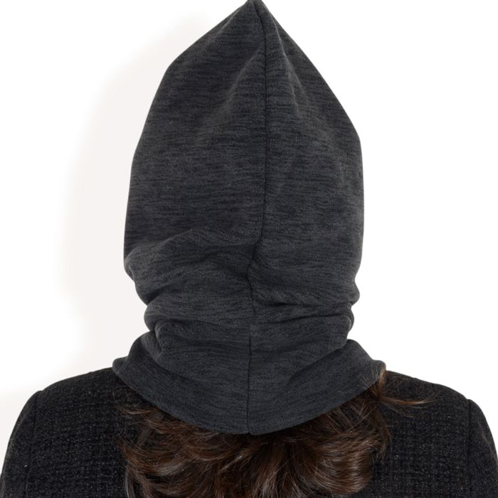 Women's Fleece-Lined Hooded Neck Warmer with Adjustable Drawstrings for Full Coverage and Winter Protection