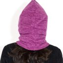 Purple Women's Fleece-Lined Hooded Neck Warmer with Adjustable Drawstrings for Full Coverage and Winter Protection