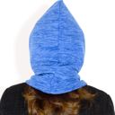 Blue Women's Fleece-Lined Hooded Neck Warmer with Adjustable Drawstrings for Full Coverage and Winter Protection