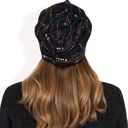 Multi Women's Lace Slouchy Beanie with Floral Pattern and Sparkling Rhinestone Details