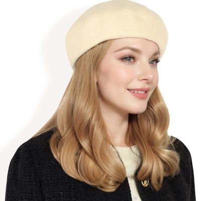 Women'sClassic Wool Beret Hat with Adjustable Inner Band and Timeless Parisian Style