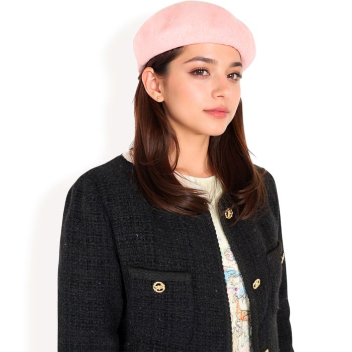 Women'sClassic Wool Beret Hat with Adjustable Inner Band and Timeless Parisian Style