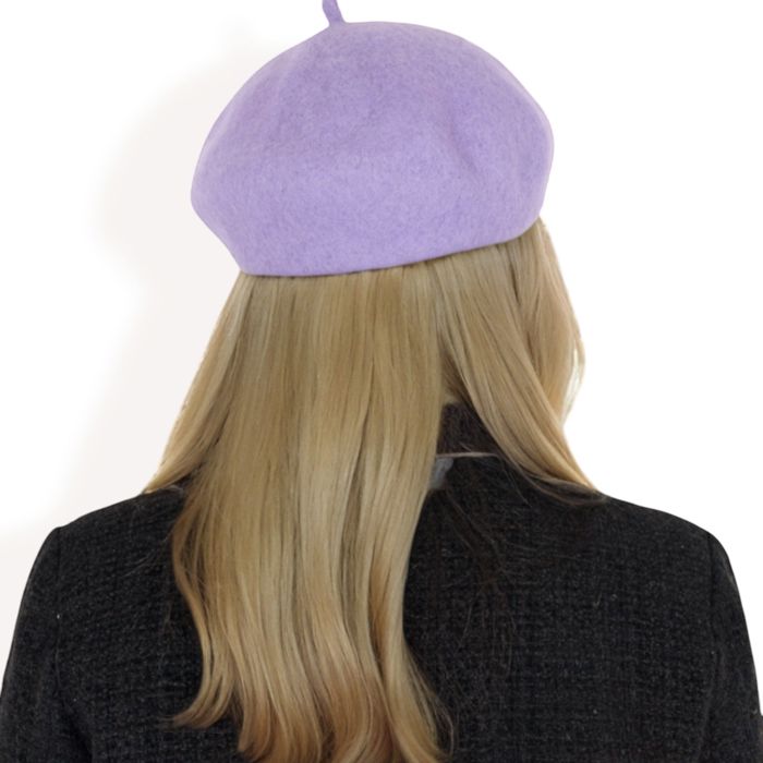 Women'sClassic Wool Beret Hat with Adjustable Inner Band and Timeless Parisian Style