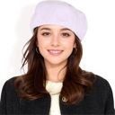 Purple Women's Lightweight Textured Beret with Soft Stretch Fit and Chic Parisian Design