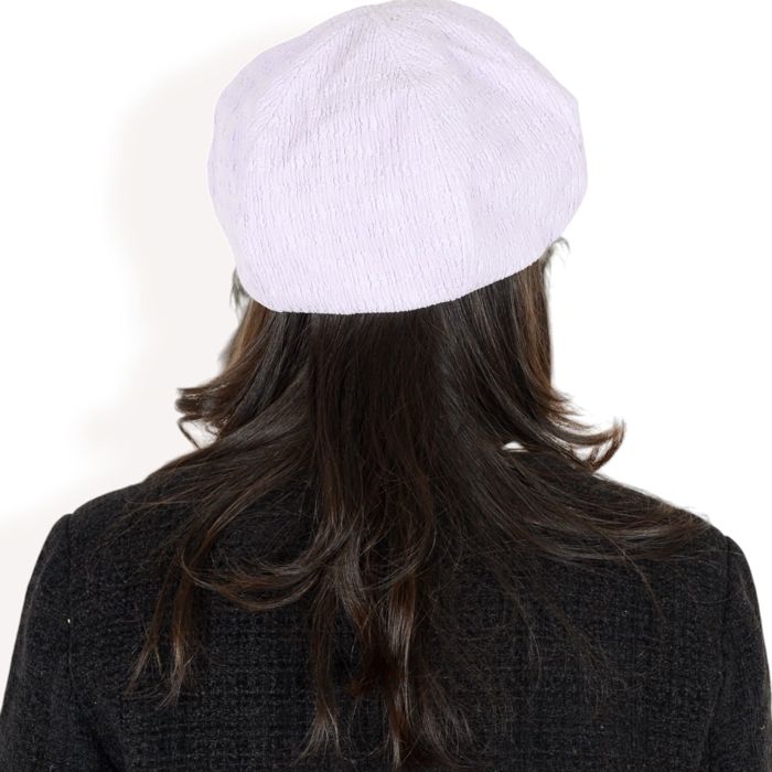 Women's Lightweight Textured Beret with Soft Stretch Fit and Chic Parisian Design