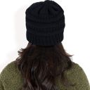 Black Women's Satin-Lined Knit Beanie for Hair Protection and Moisture Retention in a Cozy Slouch Design